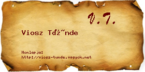 Viosz Tünde névjegykártya
